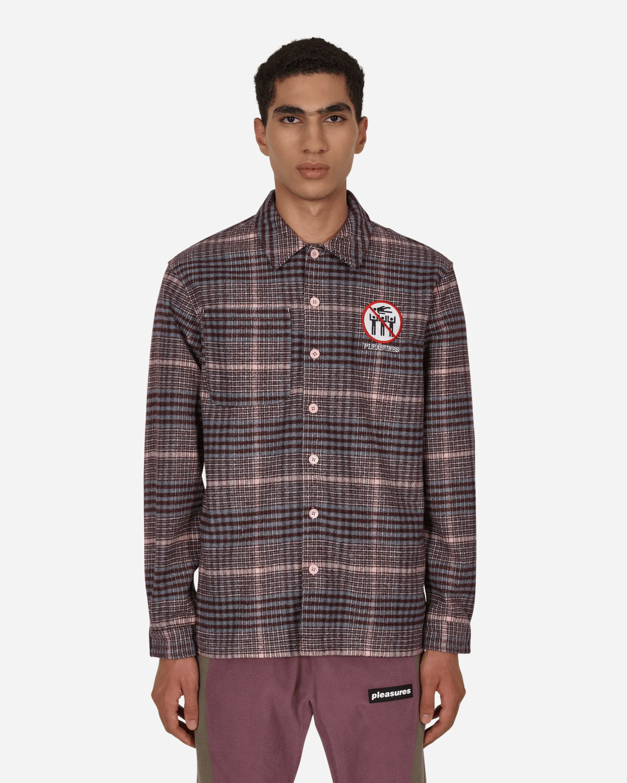 Pleasures Shirts^Surfing Flannel Shirt Pink