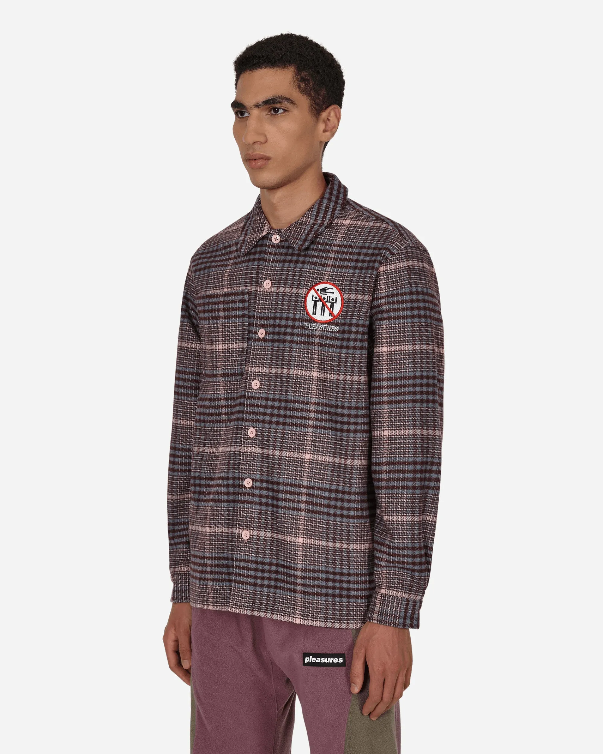 Pleasures Shirts^Surfing Flannel Shirt Pink
