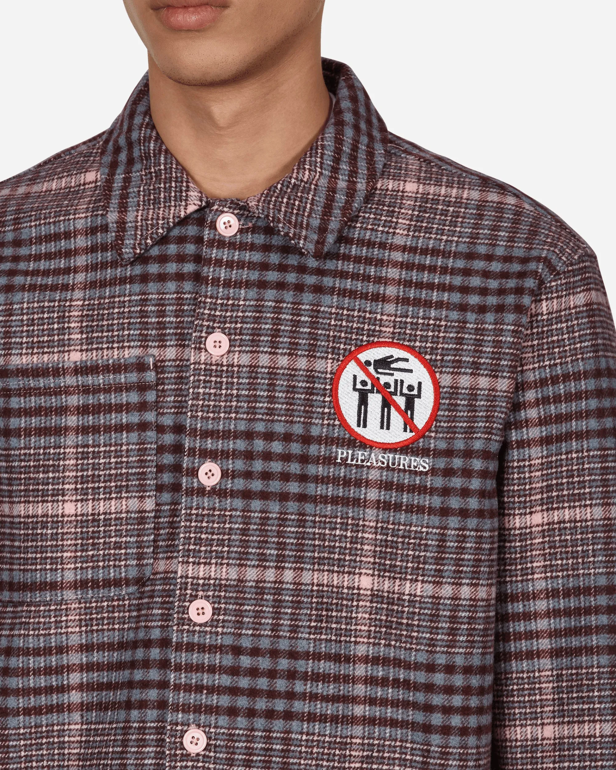 Pleasures Shirts^Surfing Flannel Shirt Pink