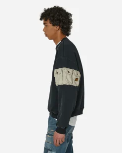 KAPITAL Sweatshirts^SWT Knit 2Tones Nickel 8" Sleeve Sweatshirt (Working Embroidery) Black