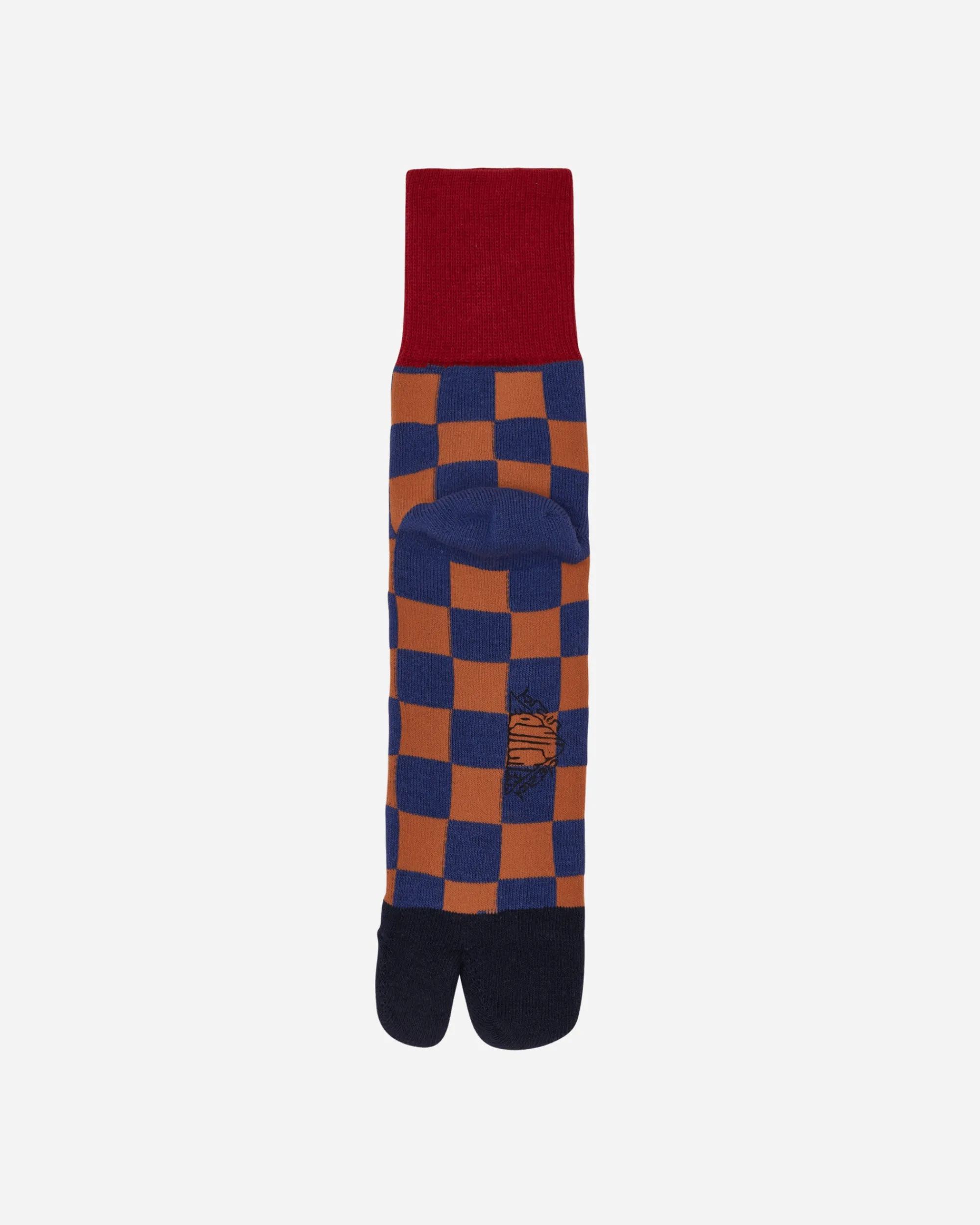 Brain Dead Underwear^Tabi Checker Quarter Crew Socks Navy