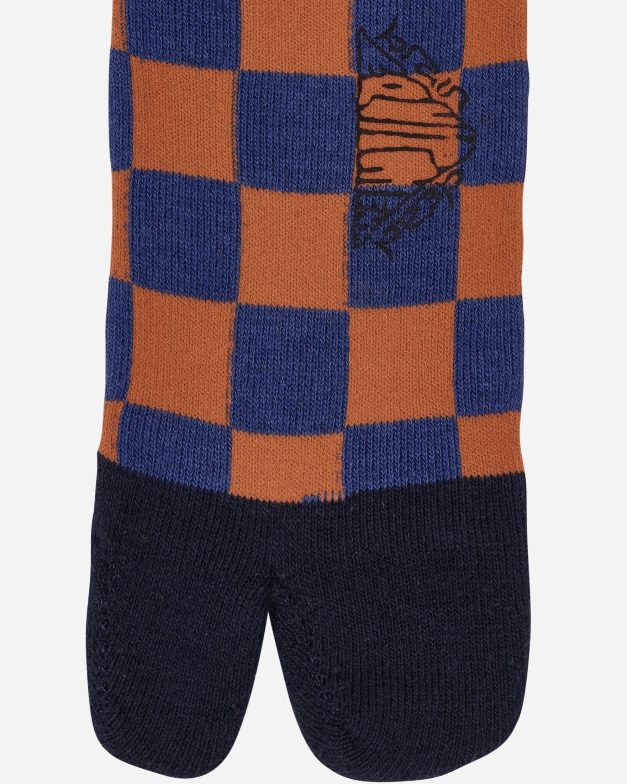 Brain Dead Underwear^Tabi Checker Quarter Crew Socks Navy