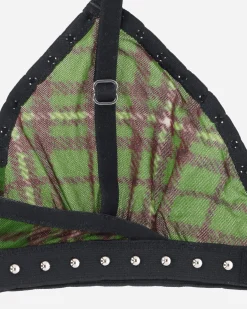 Priscavera Underwear^Tartan Studded Bra Green