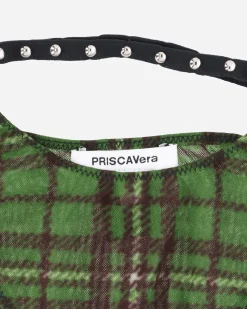 Priscavera Underwear^Tartan Studded Thong Green