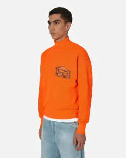 Aries Knitwear^Temple Fluro Turtleneck Sweater Orange
