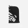 KAPITAL Bags And Backpacks|Bags And Backpacks^Thumb-Up Bone Hand Zip Neck Pouch Black