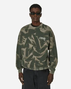 Neighborhood Sweatshirts^Tie-Dye Crewneck Sweatshirt Olive Drab