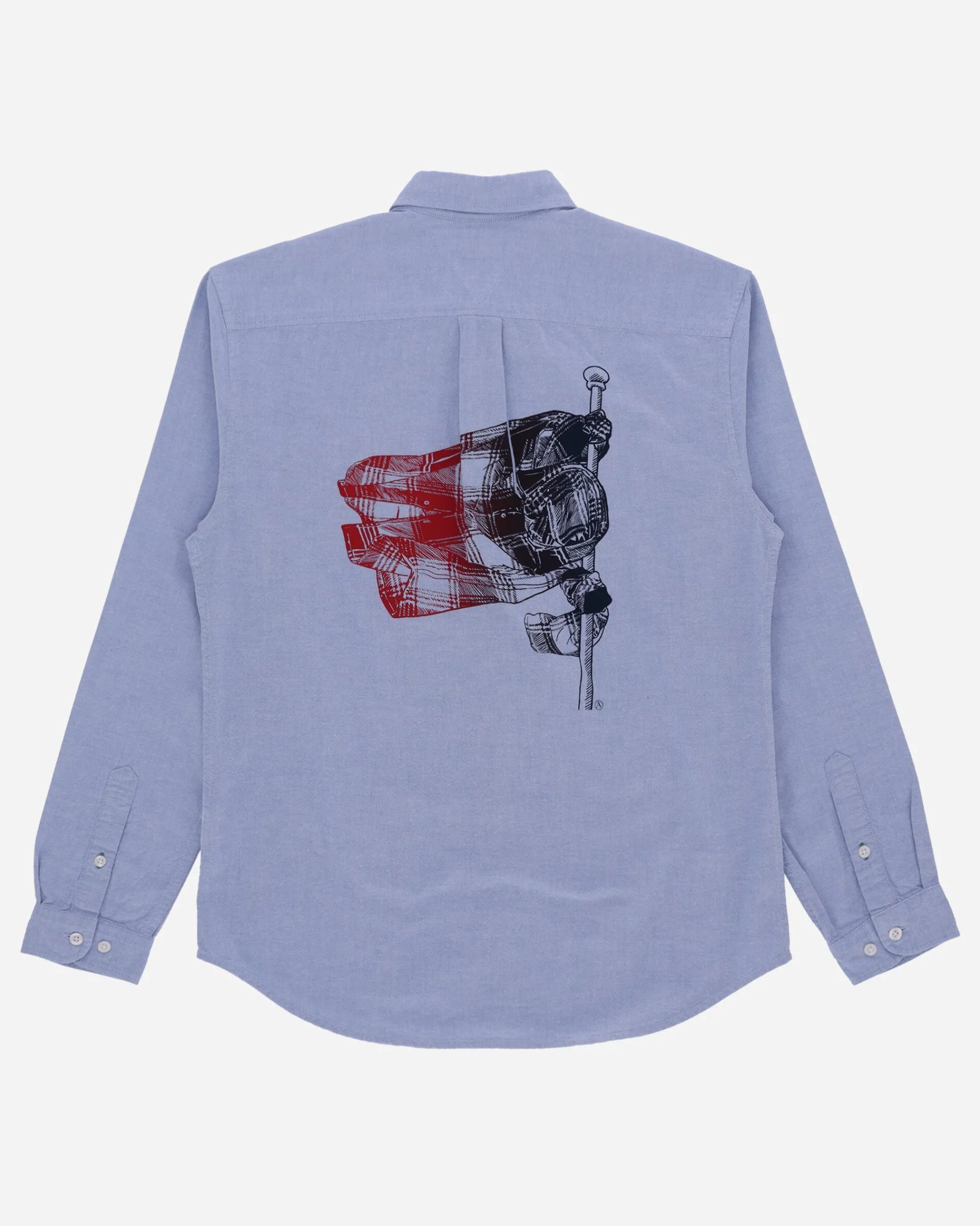 Aries Shirts^Tommy x Remade: Overprinted Pocket Shirt Blue