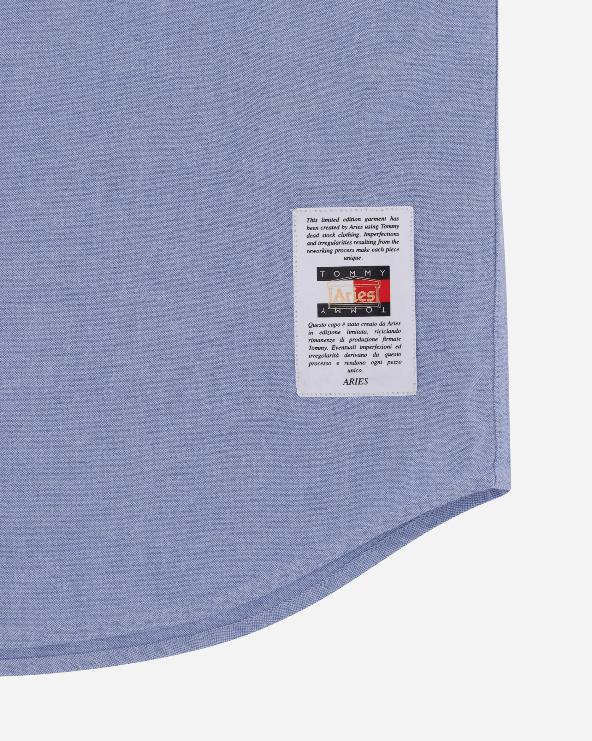 Aries Shirts^Tommy x Remade: Overprinted Pocket Shirt Blue