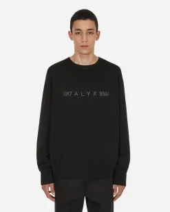 1017 ALYX 9SM Knitwear^Treated Logo Crewneck Sweater Black