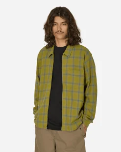 Stüssy Shirts^Twisted Yarn Plaid Zip Shirt Green