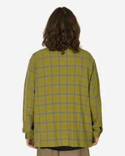 Stüssy Shirts^Twisted Yarn Plaid Zip Shirt Green