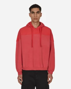 Guess USA Sweatshirts^Two Tone Hooded Sweatshirt Red