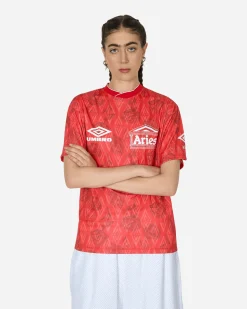 Aries T-Shirts^Umbro Roses Football Jersey Red