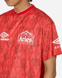 Aries T-Shirts^Umbro Roses Football Jersey Red