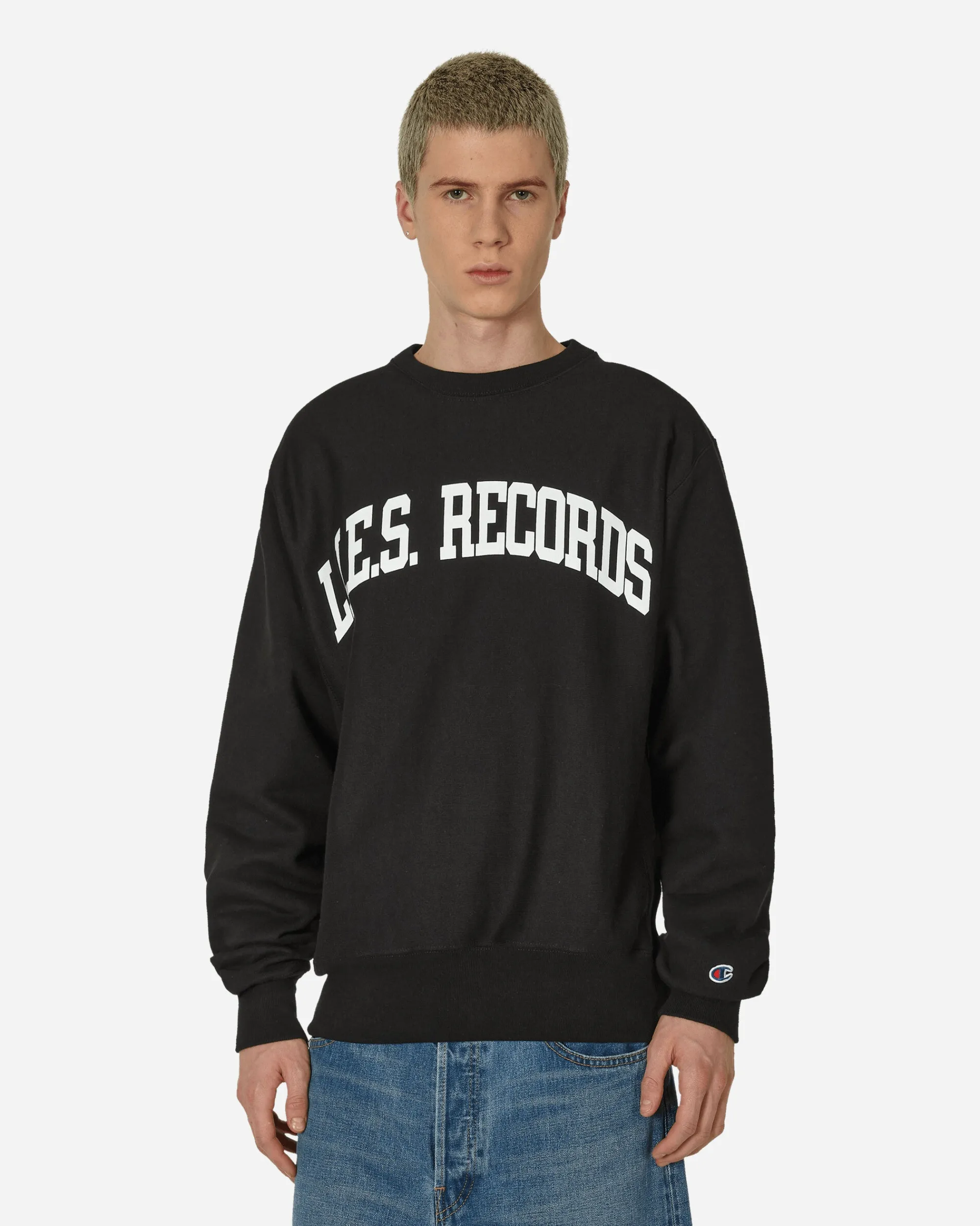L.I.E.S. Records Sweatshirts^Varsity Crewneck Sweatshirt Black