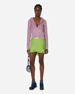 Priscavera Sweatshirts^Velour Ruched Zip-Up Hoodie Lavender
