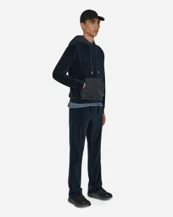 Moncler Sweatshirts^Velvet Hooded Sweatshirt Blue