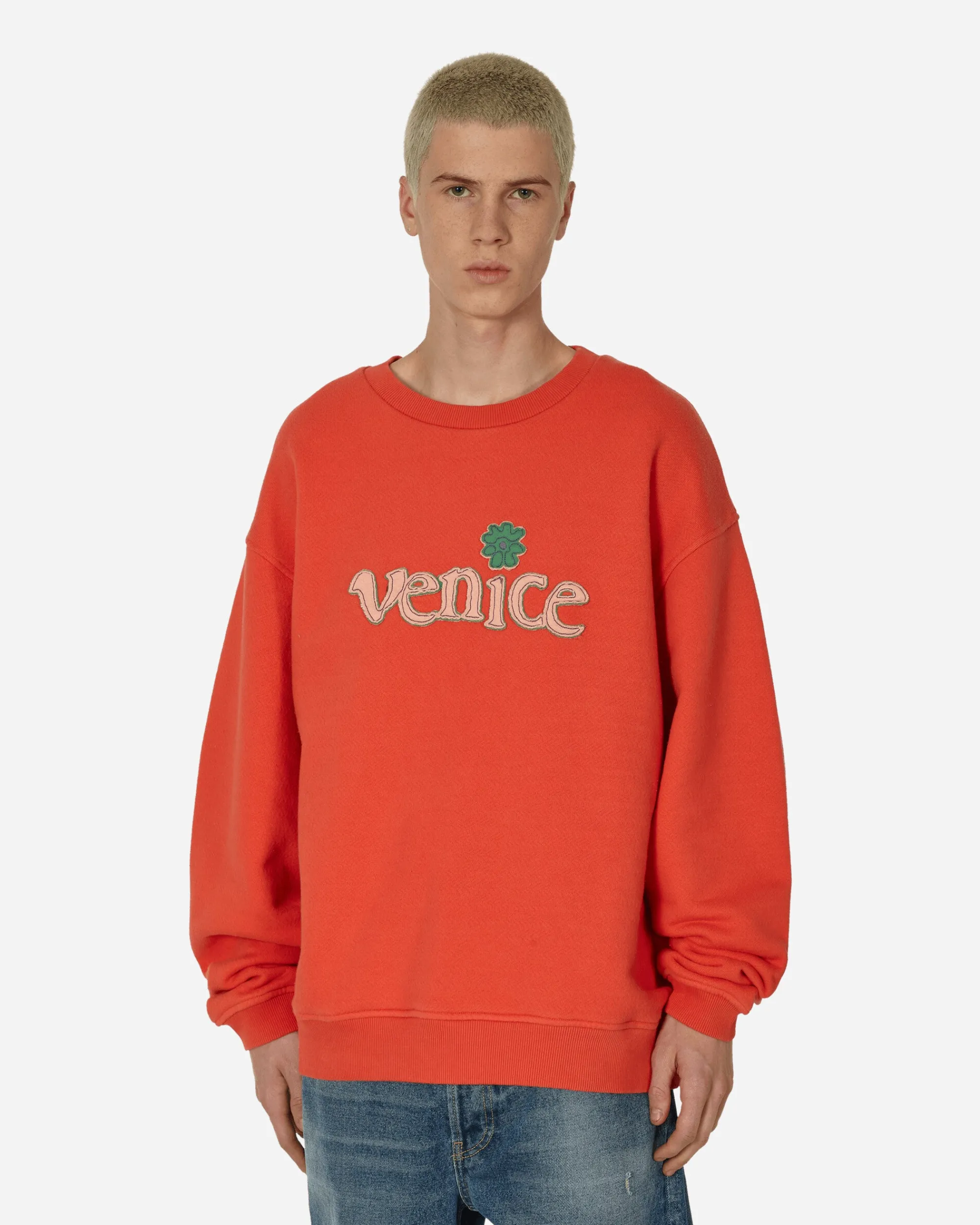 ERL Sweatshirts^Venice Crewneck Sweatshirt Red