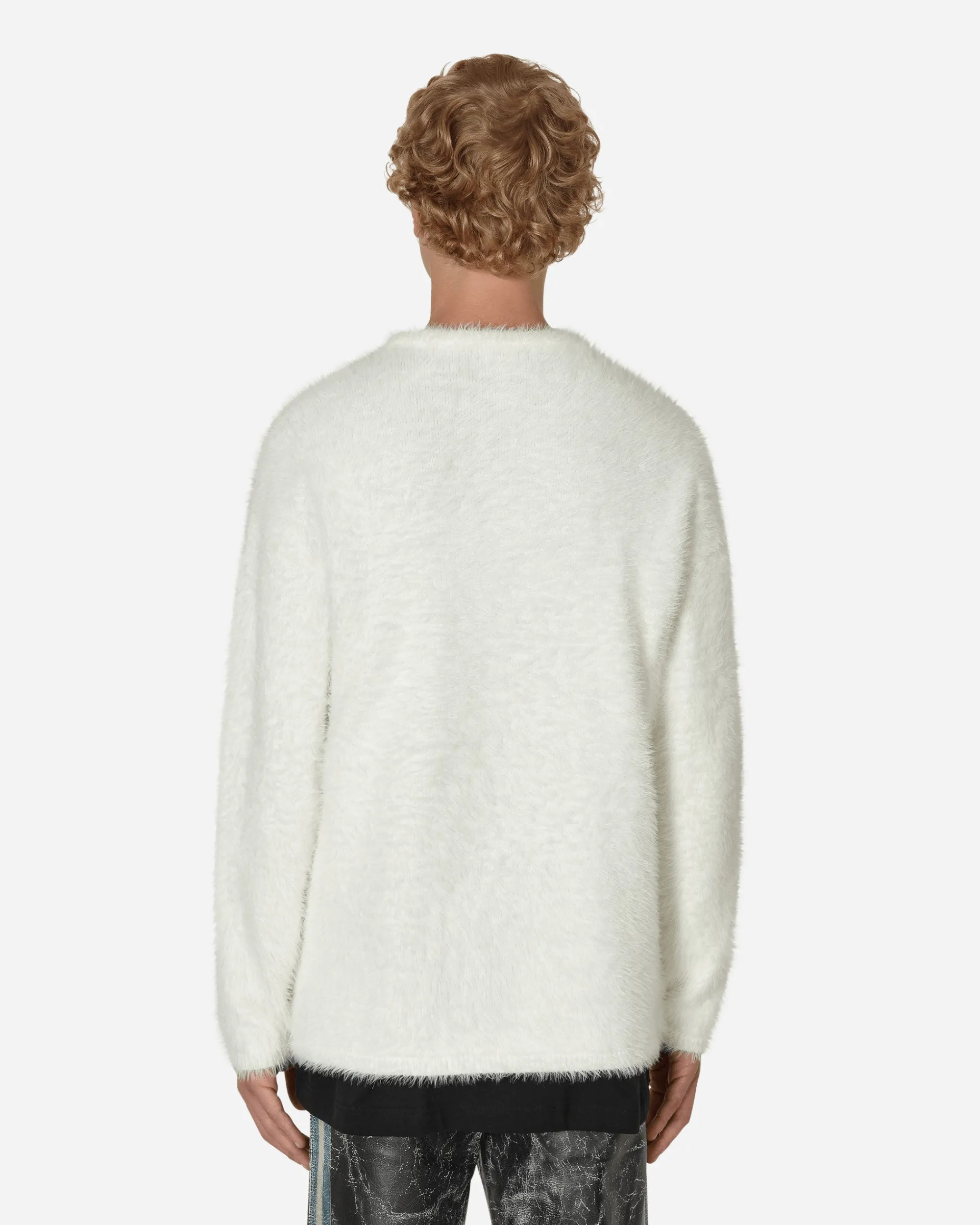 ERL Knitwear^V-Neck Hairy Sweater White