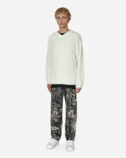 ERL Knitwear^V-Neck Hairy Sweater White