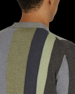 Comme Des Garçons Shirt Knitwear^V-Neck Striped Cardigan Black