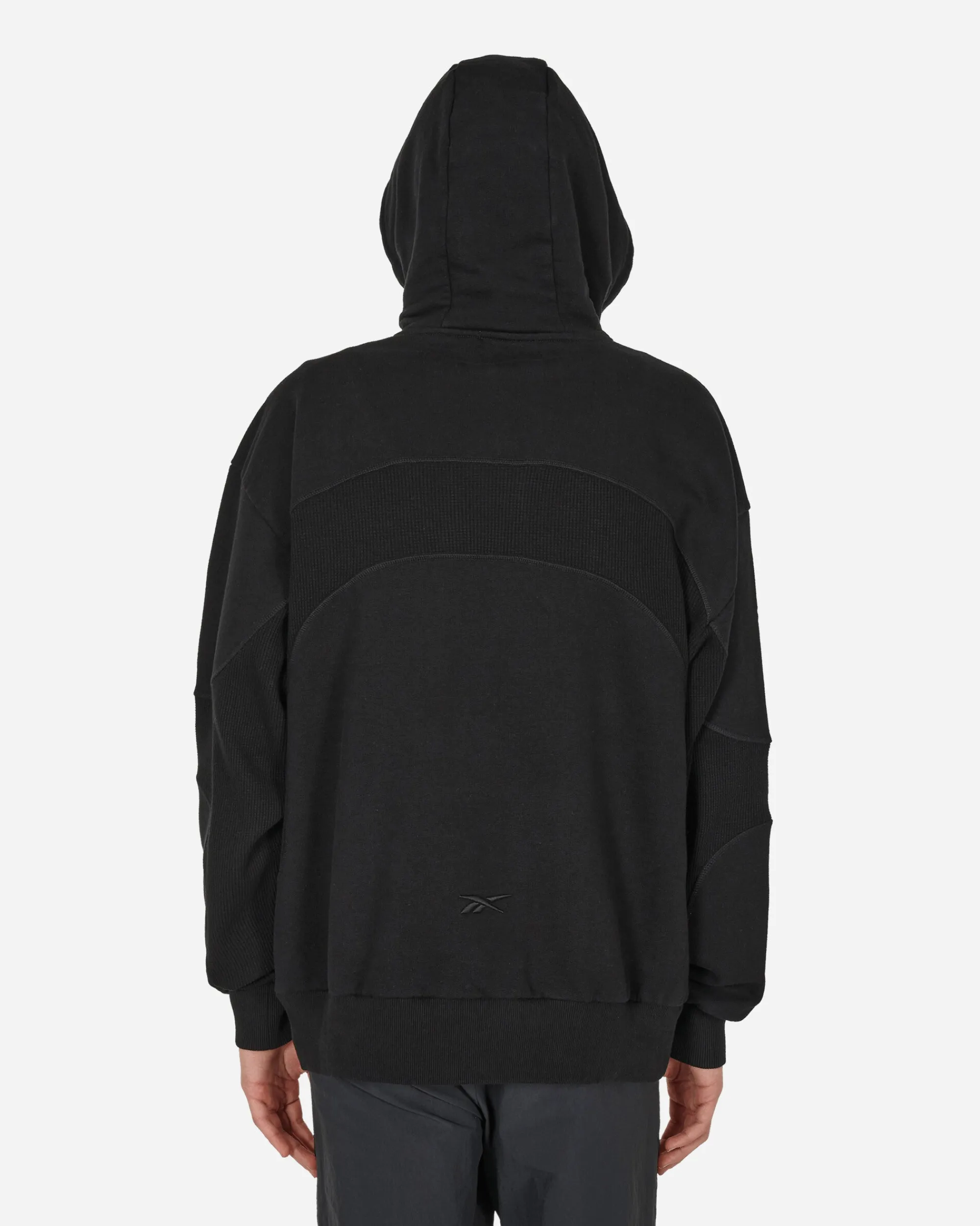 Reebok Sweatshirts^Waffle Pattern Logo Hoodie Black