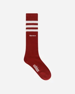 adidas Underwear^Wales Bonner Socks Wonder White / Burgundy