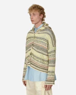 Vitelli Knitwear^Warp Hooded Cardigan Light Sand