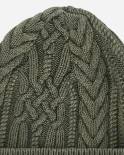 Neighborhood Hats|Hats^Washed Cable Beanie Olive Drab