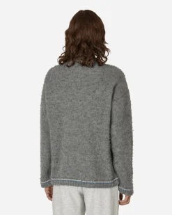 ERL Knitwear^Washed V-Neck Sweater Grey
