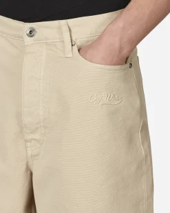 Off-White Shorts^Wave Off Canvas Utility Shorts Beige