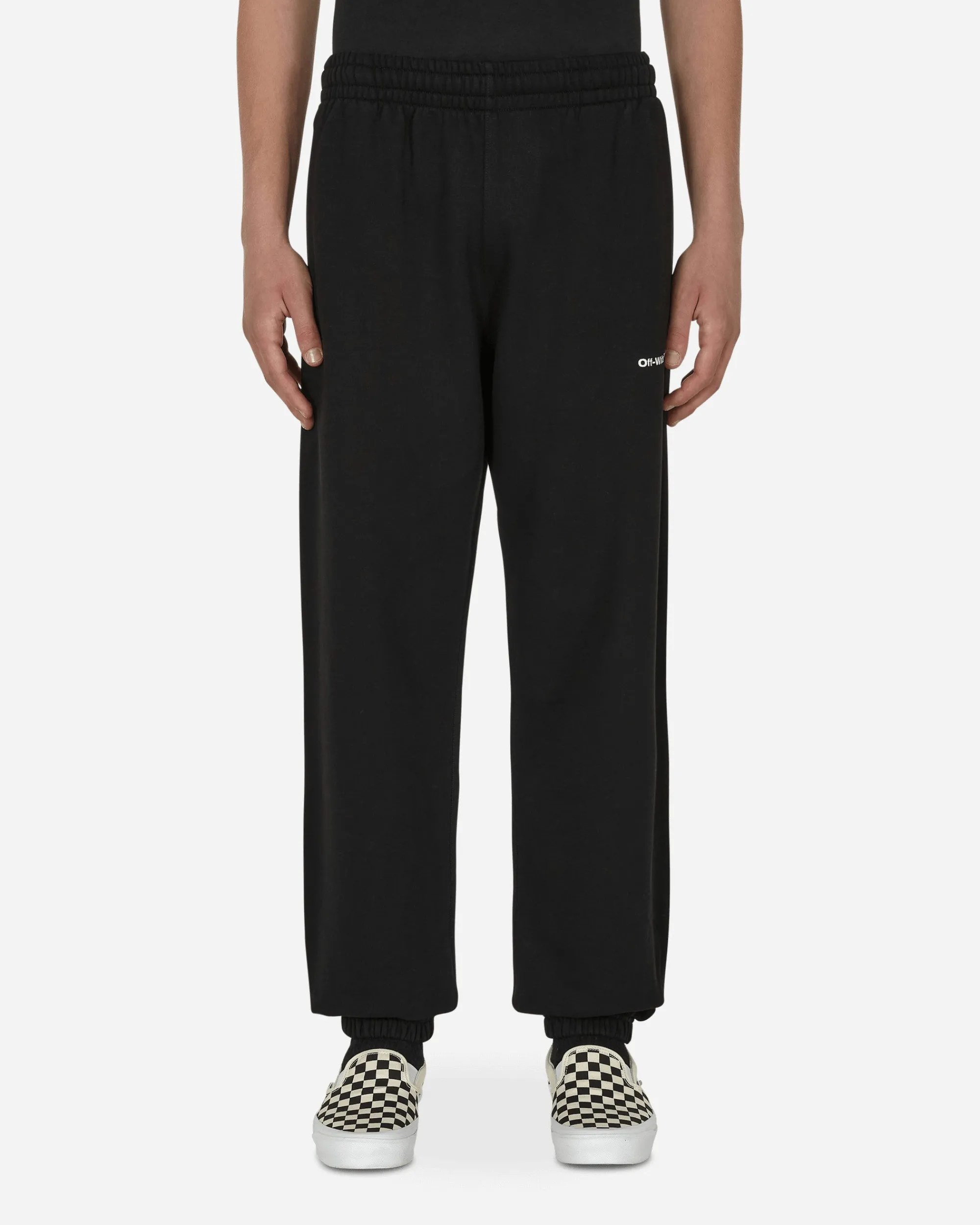 Off-White Pants^Wave Outline Diag Slim Sweatpants Black