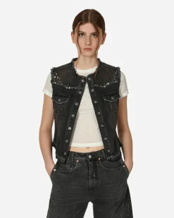 Guess USA Coats And Jackets^Western Denim Vest Used Black Wash