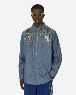 Needles Shirts^Western Shirt Blue
