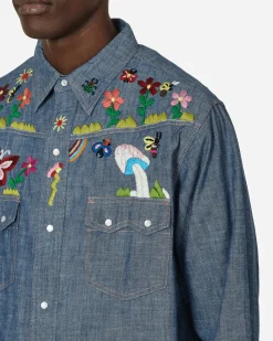 Needles Shirts^Western Shirt Blue