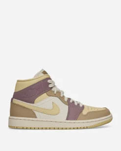 Nike Jordan Sneakers·Low|Sneakers^Women's Air Jordan 1 Mid Sneakers Light Orewood Brown / Khaki / Taupe Grey