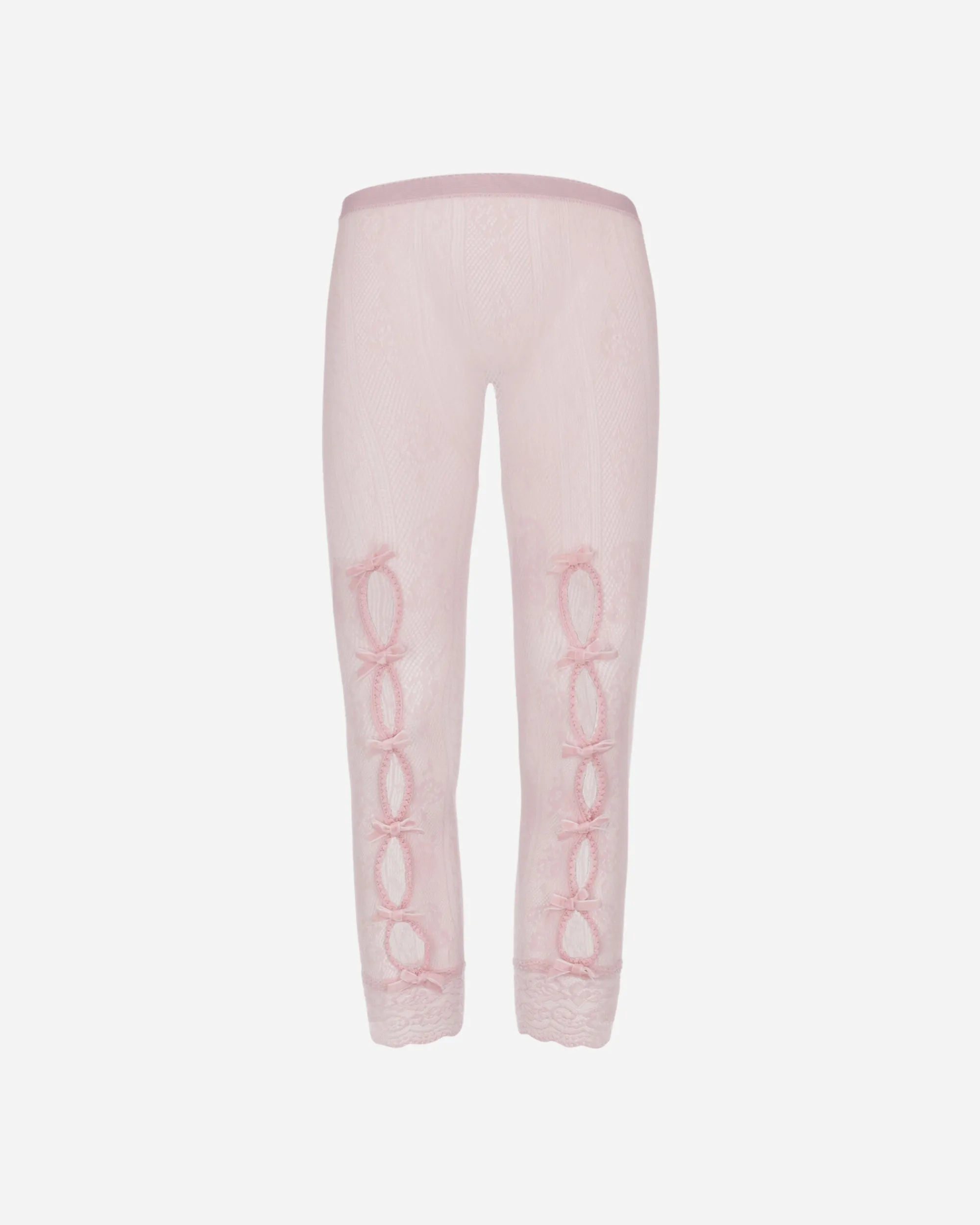 No Dress Pants^Women's Bownot Lace Cropped Leggings Pink