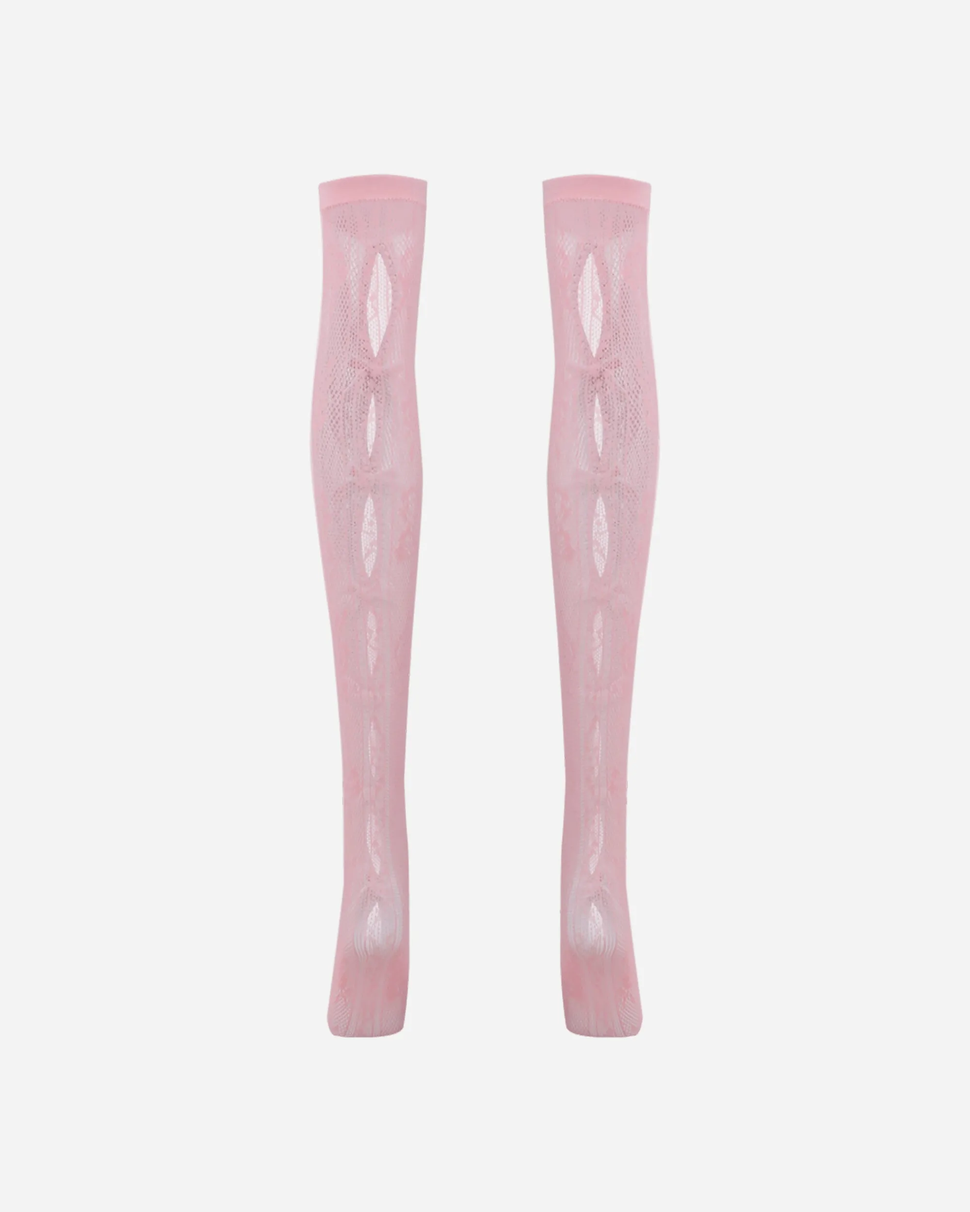 No Dress Underwear^Women's Bownot Lace Mid-Calf Socks Pink
