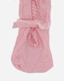 No Dress Underwear^Women's Bownot Lace Mid-Calf Socks Pink