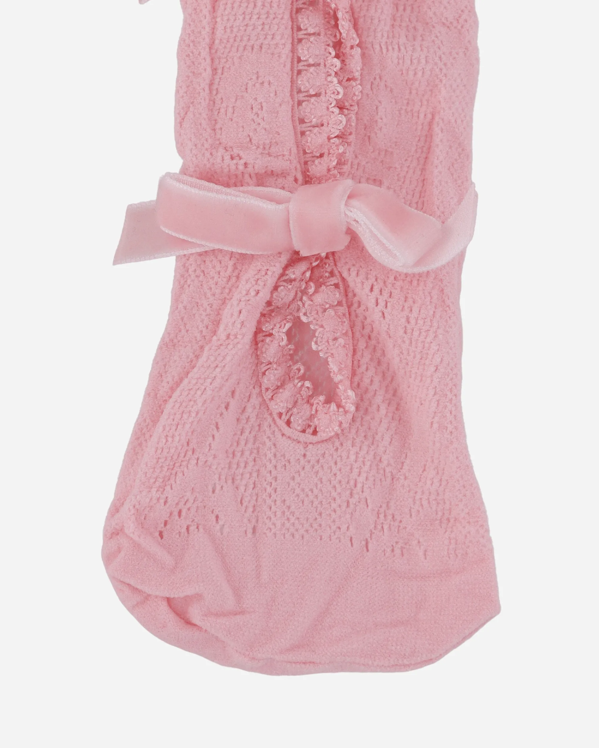 No Dress Underwear^Women's Bownot Lace Mid-Calf Socks Pink