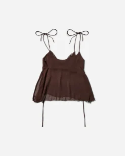 Priscavera T-Shirts^Women's Chiffon Cami Chocolate