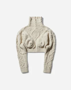 Jean Paul Gaultier Knitwears^Women's Conical Turtleneck Sweater Cream
