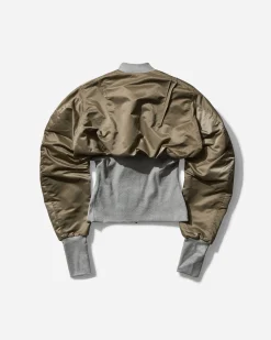 Mainline:RUS/Fr.CA/DE Coats And Jackets^Women's Corset Ribbed Bomber Jacket Light Green / Grey