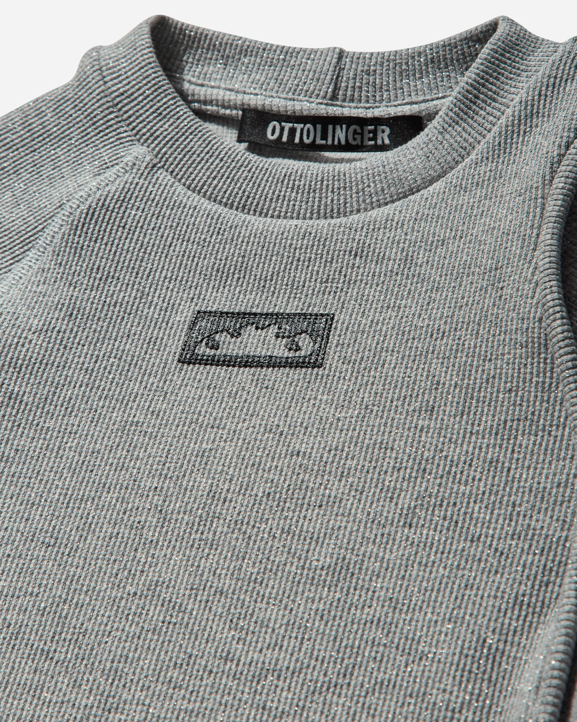 Ottolinger T-Shirts^Women's Decontructed Rib T-Shirt Silver Melange