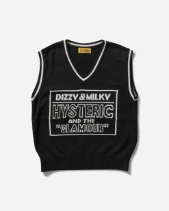 Hysteric Glamour Knitwears^Women's Dizzy&Milky Jacquard Vest Black