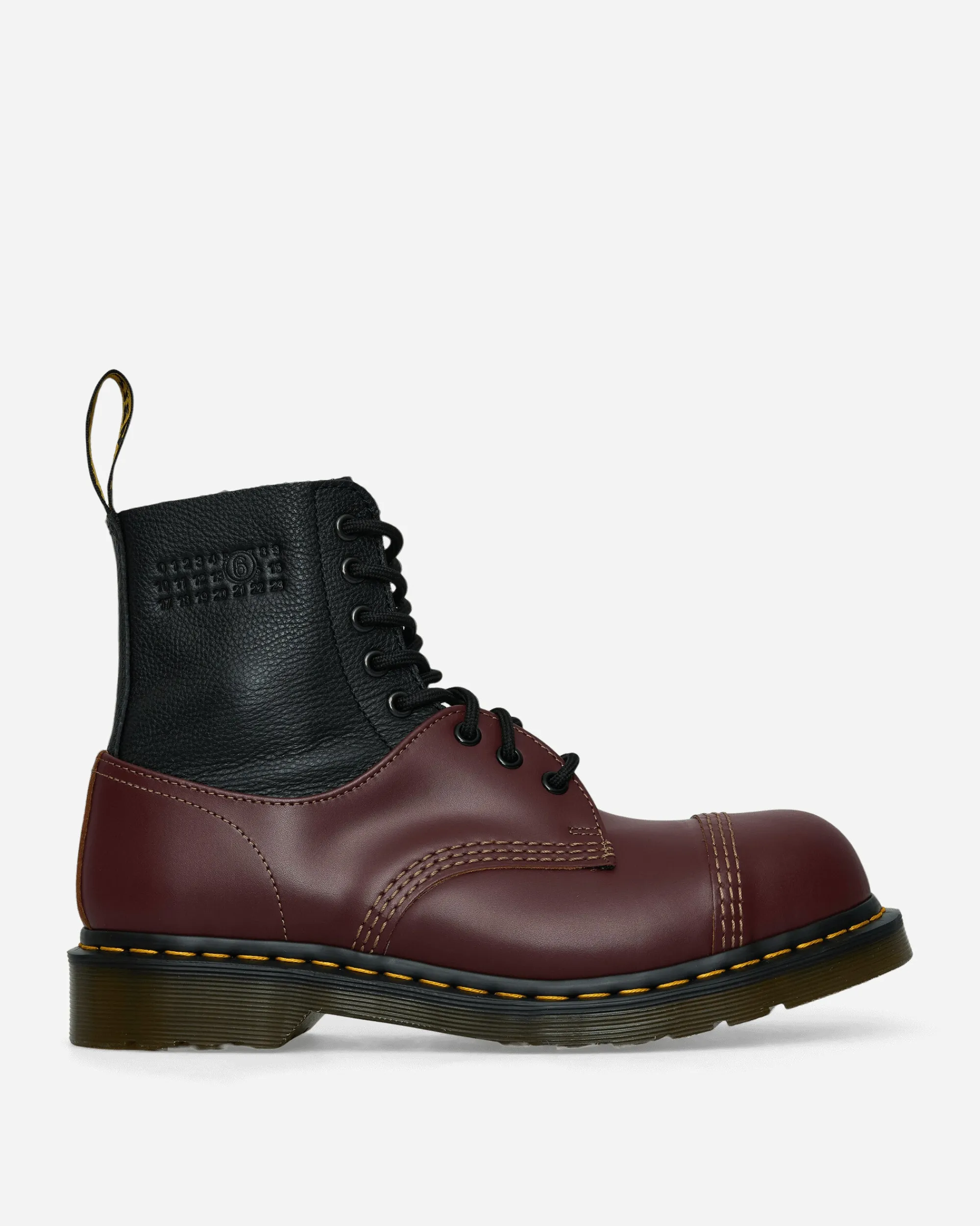 MM6 Maison Margiela Boots^Women's Dr. Martens 1460 Twisted and Reimagined Steel Toe Boots Black / Oxblood
