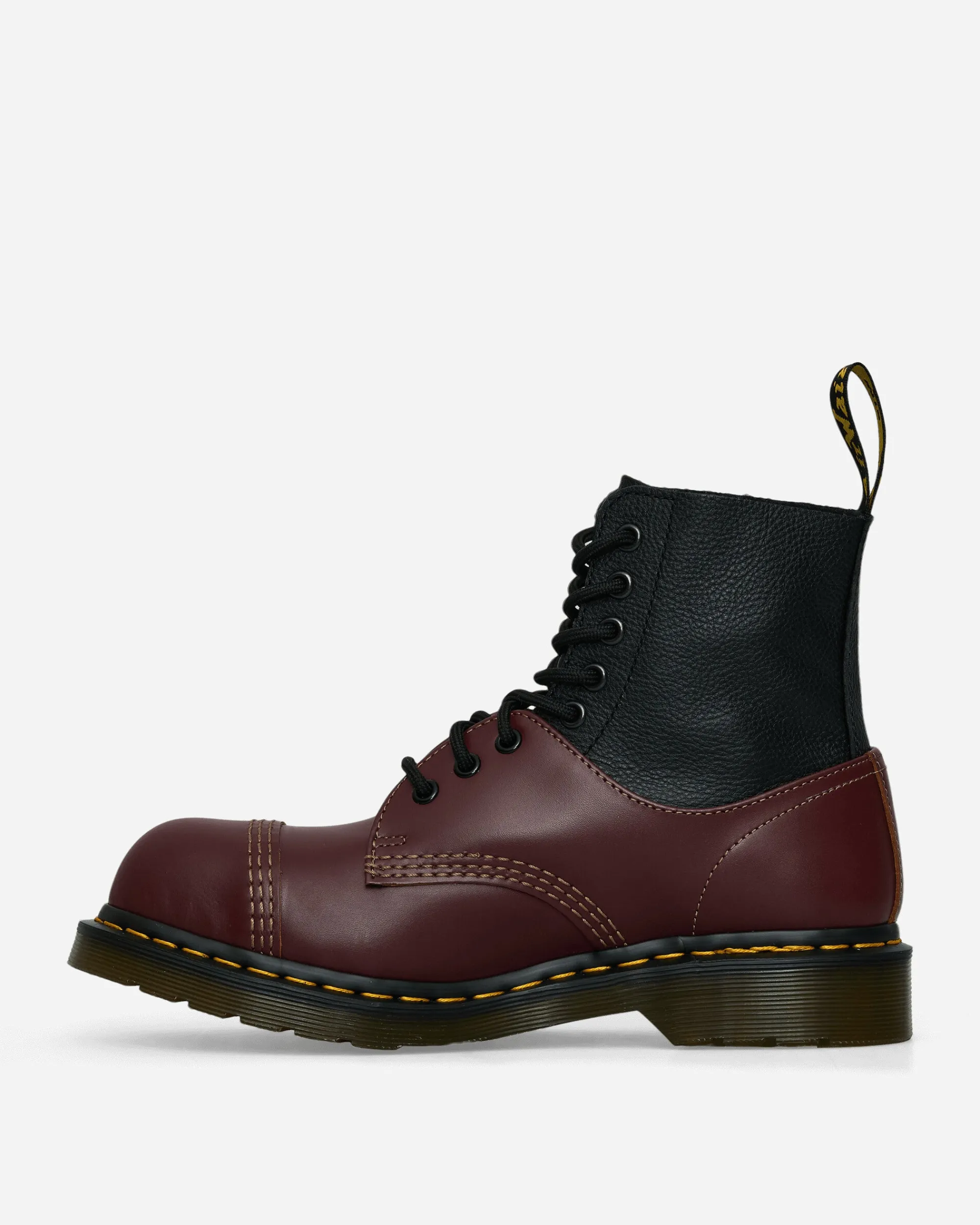 MM6 Maison Margiela Boots^Women's Dr. Martens 1460 Twisted and Reimagined Steel Toe Boots Black / Oxblood