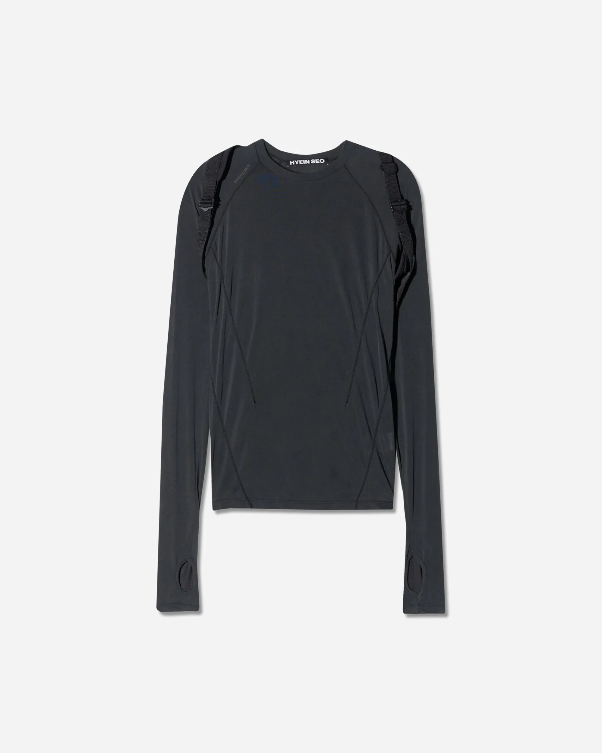 HYEIN SEO T-Shirts^Women's Fitted Longsleeve Top with Backstrap Black