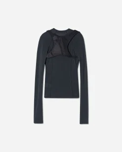 HYEIN SEO T-Shirts^Women's Fitted Longsleeve Top with Backstrap Black